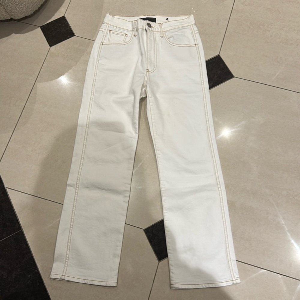 3x1 white straight leg jean